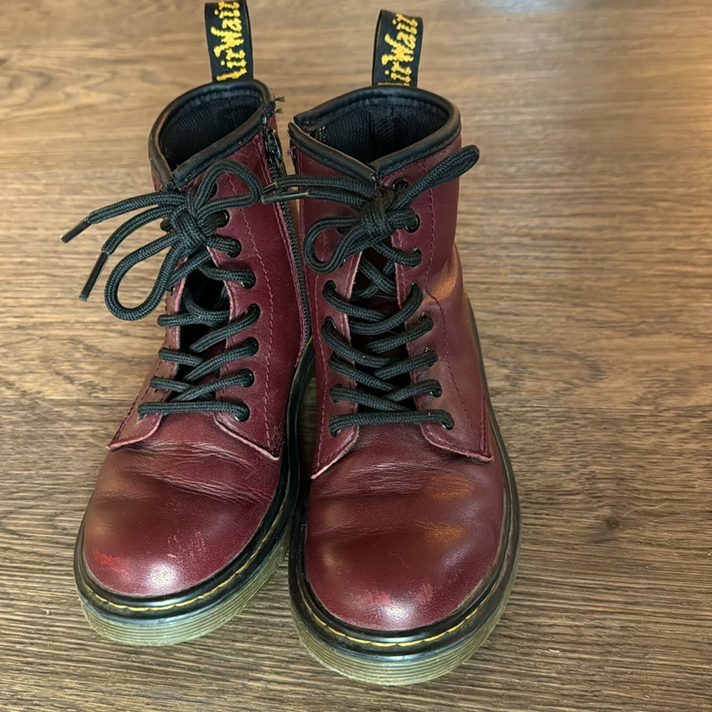 Burgundy Kids’ Dr. Marten Boots